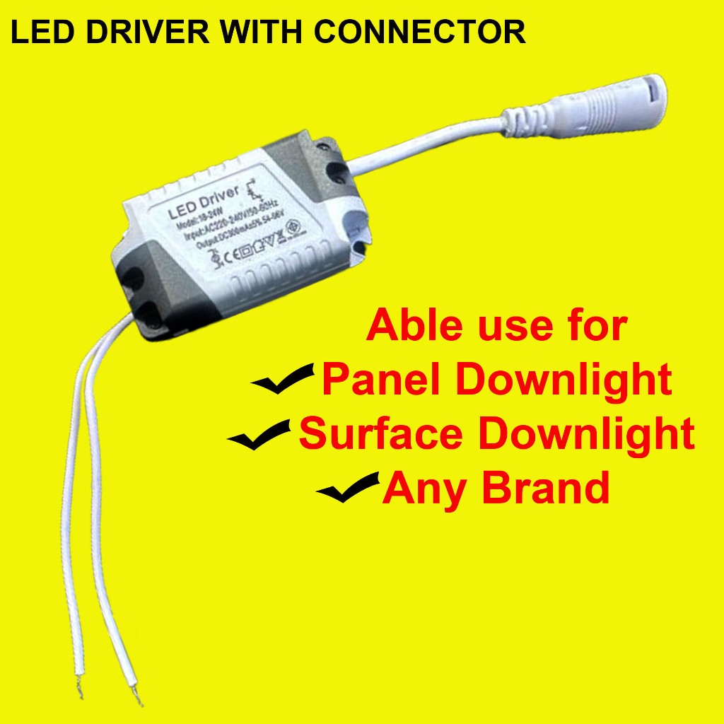 8W-24W AC85-265V แยก Slim Downlight Driver แหล่งจ่ายไฟ LED Driver DC อินเทอร์เฟซหญิง