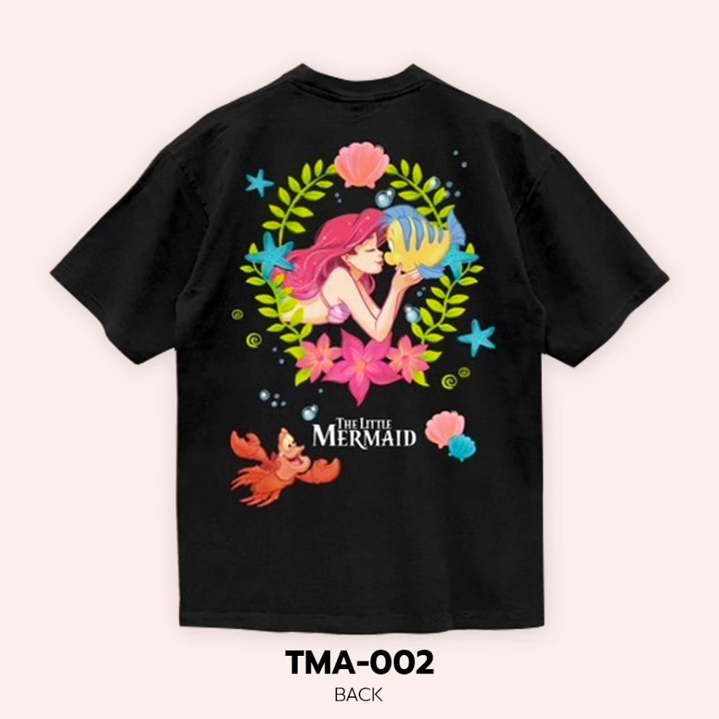 Power 7 Shop เสื้อยืดการ์ตูน The Little Mermaid ลิขสิทธ์แท้ DISNEY งานวินเทจฟอกเฟด (TMA-002) — صورة 4