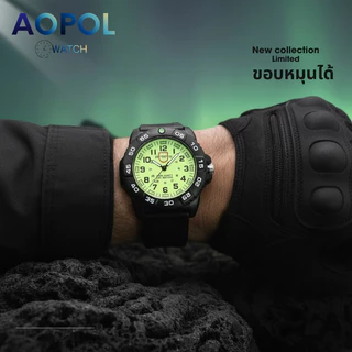AOPOL นาฬิกาข้อมือผู้ชาย ขอบหมุนได้ เข็มพรายน้ำ ขนาดหน้าปัด 46 mm รุ่นยอดฮิต