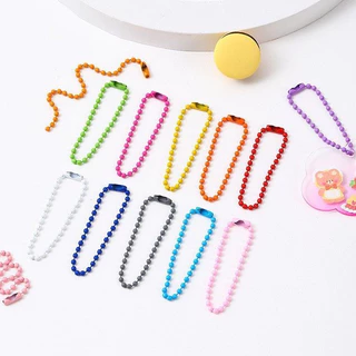 โซ่ลูกปัดหลากสี ยาว 12cm สำหรับ DIY ทำพวงกุญแจ ตกแต่งตุ๊กตาและแท็ก