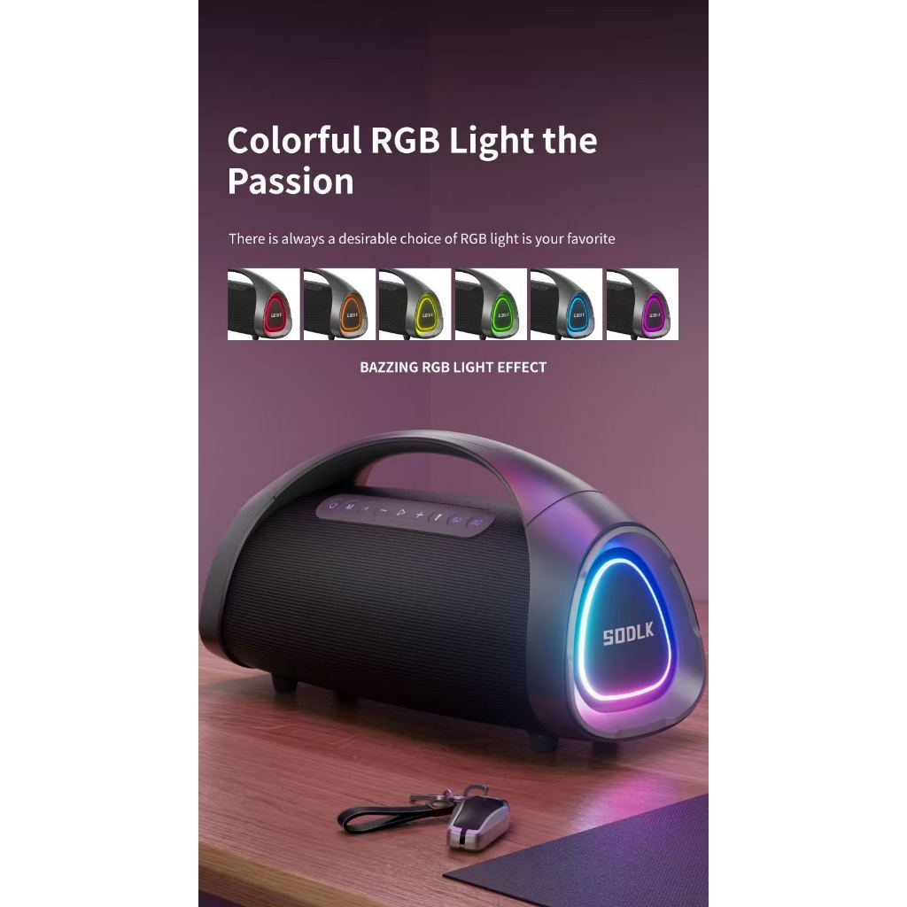 SODLK S1617 bluetooth speaker 320W ลําโพงบลูทูธ เบสหนัก แท้100% กับ 2 ไมโครโฟนเบสลึก