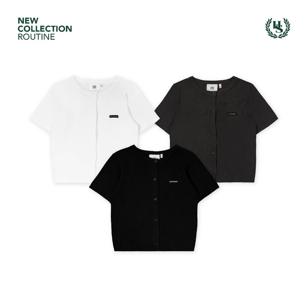 Highschool Basic Collection : Routine Cropped Knit Blouse เสื้อครอปไหมพรมเบราซ์ - TPG04819