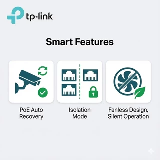 Switch PoE TP-Link LS1210P 8 Port + 2 Gigabit Uplink จ่ายไฟ 96W ไกล 250m