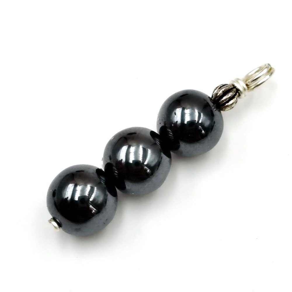 [หินแห่งการปกป้อง] จี้แร่เฮมาไทต์ (Hematite) เม็ด 10 มิล 3 เม็ดเรียงสวย งานดัดลวดเงิน สุ่มเลือกจำนวน 1 ชิ้น ราคา ถูกที่สุด ดีลบีเคเค แกลเลอรีภาพที่ 5