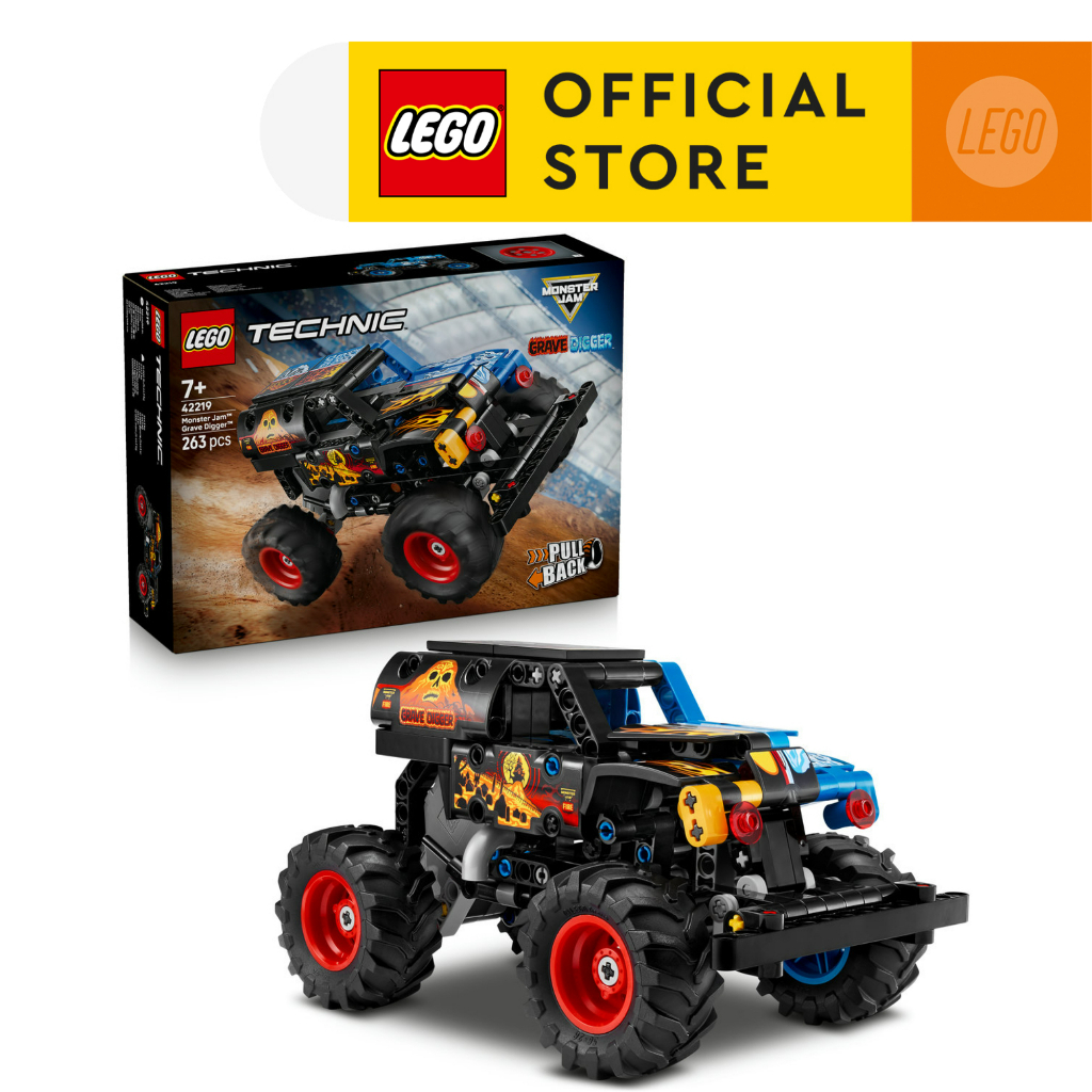 LEGO Technic 42219 Monster Jam Grave Digger Fire and Ice (263pcs.), Building Blocks, Kids Toy