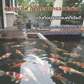 หินภูเขาไฟ หินพัมมิส คุณภาพสูง ใช้สำหรับบ่อกรองปลา และ ปลูกต้นไม้ กระสอบ 18 กิโล