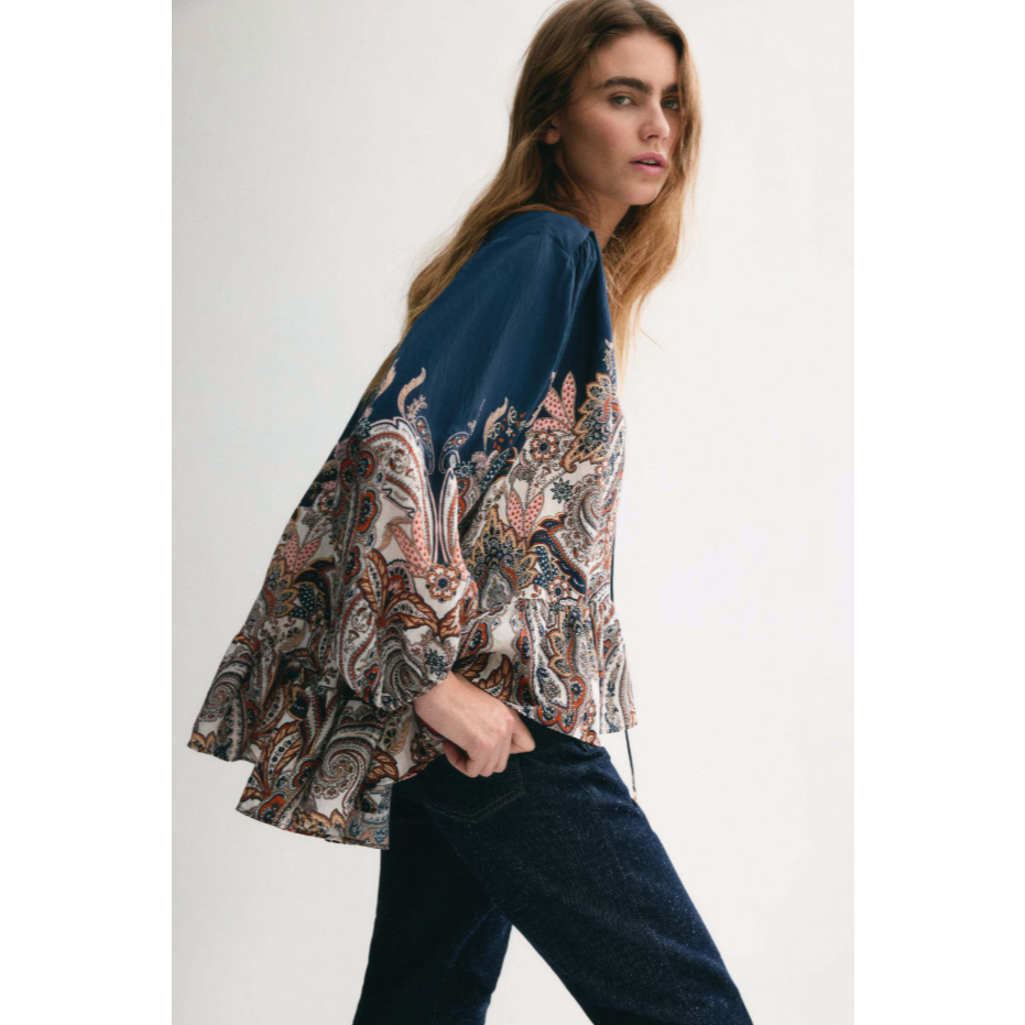 H&M(เอชแอนด์เอ็ม) เสื้อเบลาส์ทรงโอเวอร์ไซส์ Women Oversized blouse 1312198_1