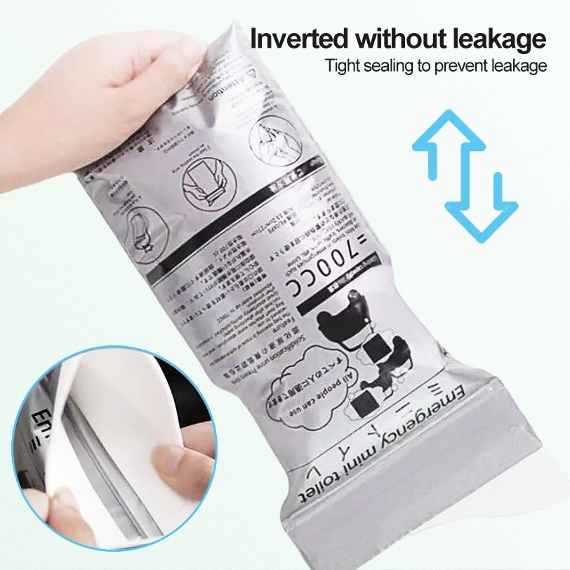 10PCS ถุงปัสสาวะ ความจุ 700cc แบบพกพา ถุงฉี่เจล ใช้ได้ทั้งผู้หญิงและผู้ชาย เหมาะสำหรับกลางแจ้งและการจราจรติดขัด - รูปที่ 3