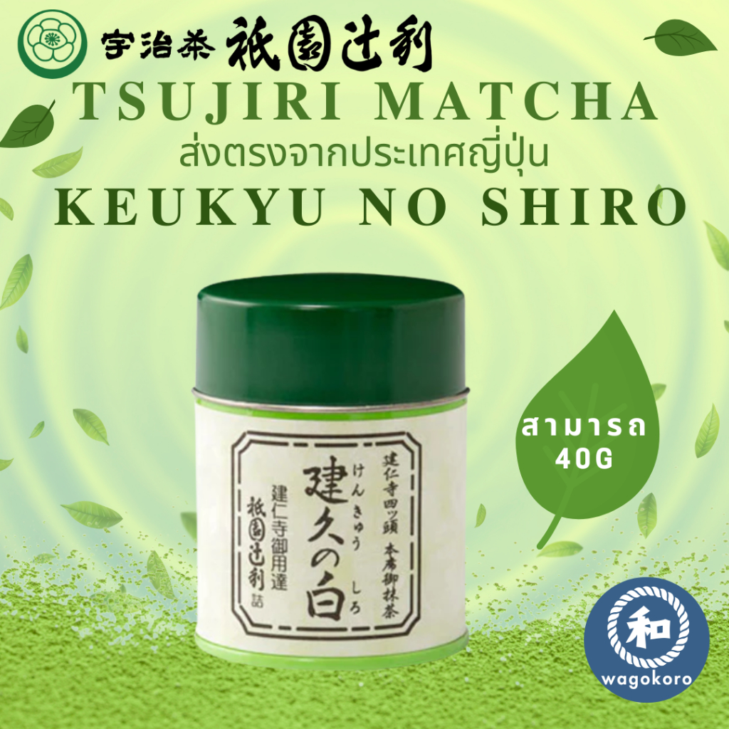 มัทฉะ Tsujiri KENKYU NO SHIRO 40g / สามารถ Uji Matcha Gion Kyoto Matcha Powder มัทฉะ ceremonial