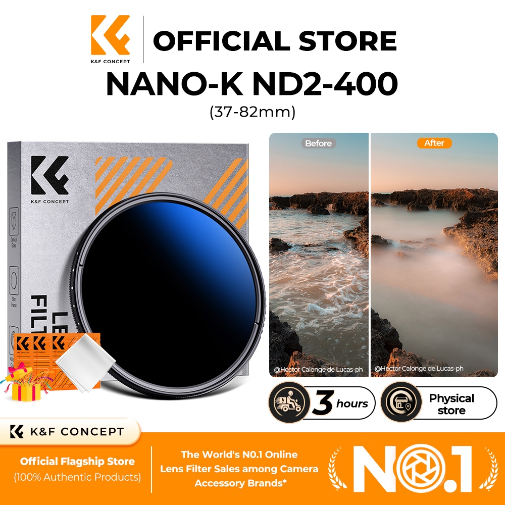 K&F CONCEPT K ซีรีส์ ND2-400 ฟิลเตอร์ลดแสงแบบปรับได้ ฟิลเตอร์เลนส์กล้อง