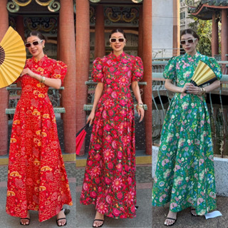 CNY BALLOON SLEEVES #97 x2 เดรสตรุษจีน เดรสกี่เพ้า ชุดกี่เพ้…