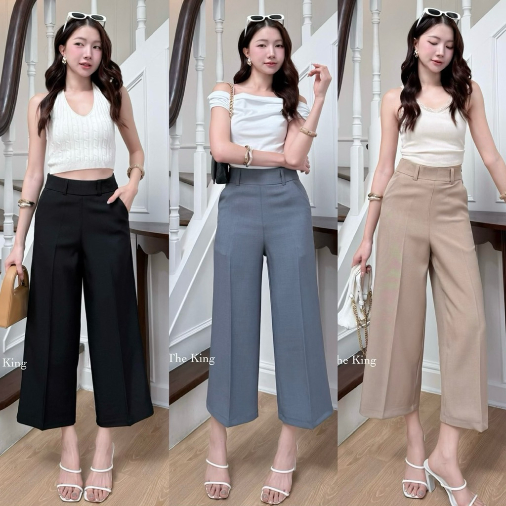 💐NEW 💐S-XXLขากระบอก7ส่วนซิปข้างเอวสูงพร้อมส่ง🛍️