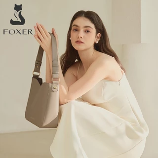 FOXER สไตล์เกาหลี กระเป๋าถือ ความจุขนาดใหญ่ กระเป๋าสะพายไหล่ PU กระเป๋าถือ ของขวัญสำหรับผู้หญิง แฟชั่นกระเป๋า