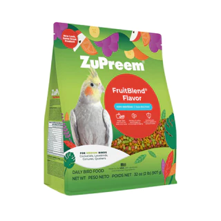 USA & EU Zupreem FruitBlend Flavor อาหารผลไม้อัดเม็ดสำเร็จรูป สำหรับนกแก้วทุกสายพันธุ์ 2Lb.