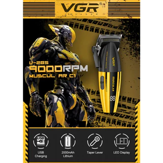 VGR V-285/285T Clipper 9000RPM จอแสดงผล LED แบตตาเลี่ยนไร้สาย ใบมีดเซรามิคเครื่องตัดผมมืออาชีพผม Trimmer