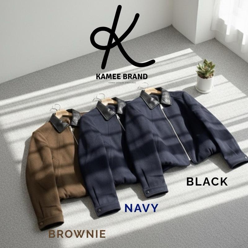 Kamee Neko wool แจ็คเก็ตผ้า wool ผสมขนแกะแท้ ทรงครอปแบบสาวญี่ปุ่น ไซส์ M/L ผ้าวูล 70% ซับในเต็มตัว ใส่สบายกันหนาว