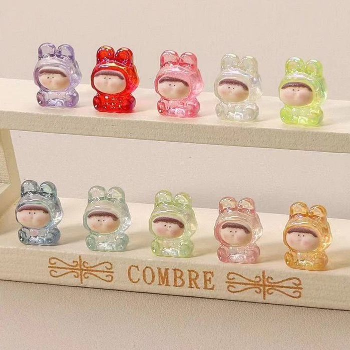 HomeBliss เรซิ่น ตุ๊กตาการ์ตูนน่ารักเรืองแสงในที่มืด เครื่องประดับสามมิติ ขนาดเล็ก ทำจากเรซิน สำหรับตั้งโต๊ะ