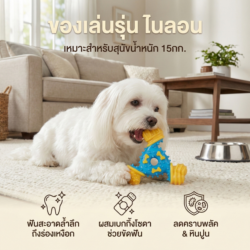 [แบรนด์แท้ USA🇺🇸] Arm and Hammer Nubbies ของเล่นสุนัข TriO Bone พีนัทบัตเตอร์ ดูแลเหงือกฟัน กัดมัน