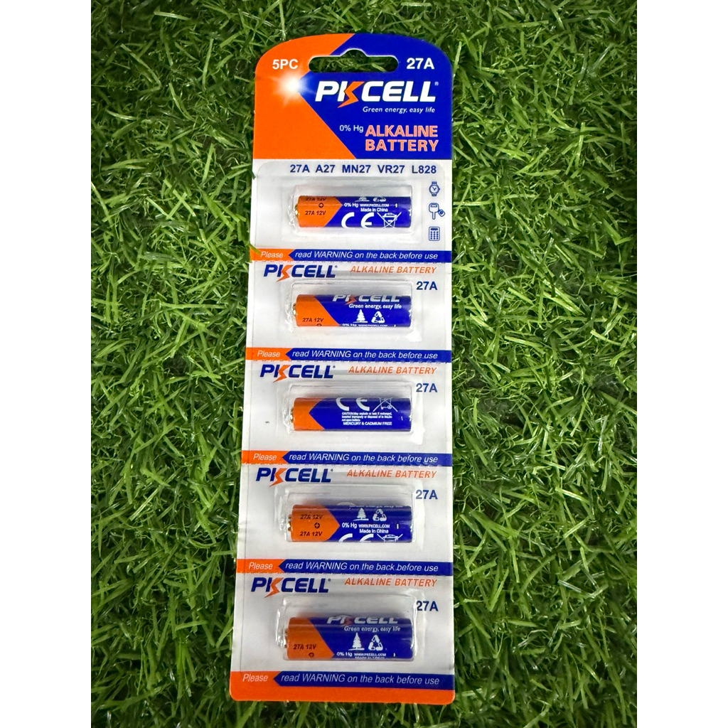 ถ่านอัลคาไลน์ 27A 12V PKCELL (แผง 5 ก้อน)ใช้กับอุปกรณ์อิเล็กทรอนิกส์ขนาดเล็กและอื่นๆ