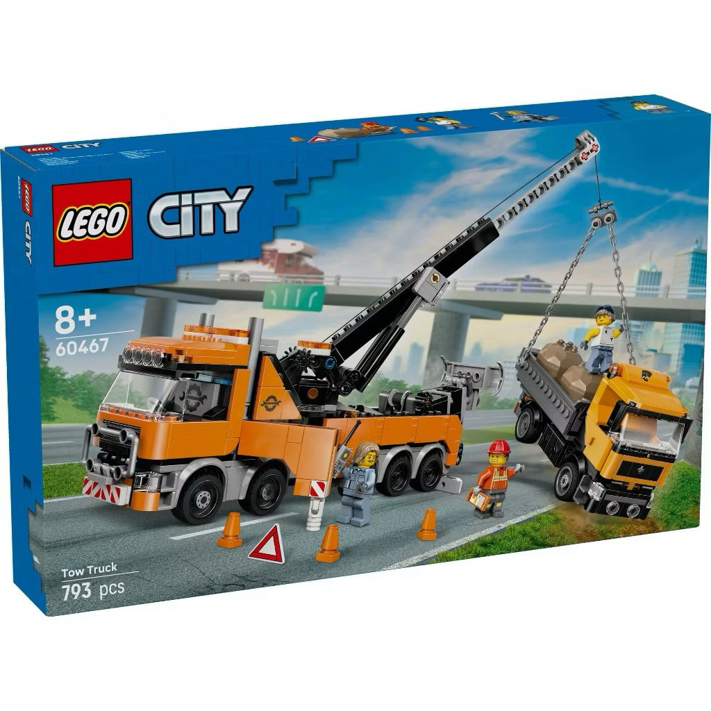 LEGO City 60467 Heavy-Duty Recovery Tow Truck with Crane (793 Pieces)