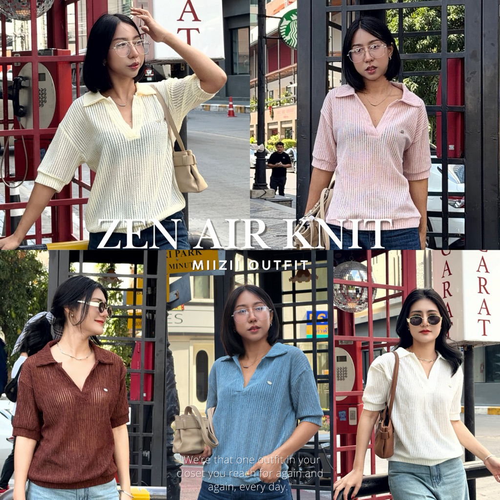 Z017 Zen Air Knit เสื้อไหมพรม สีสดใส ดีไซน์คลาสสิค สำหรับทุกวัน MIIZII OUTFIT