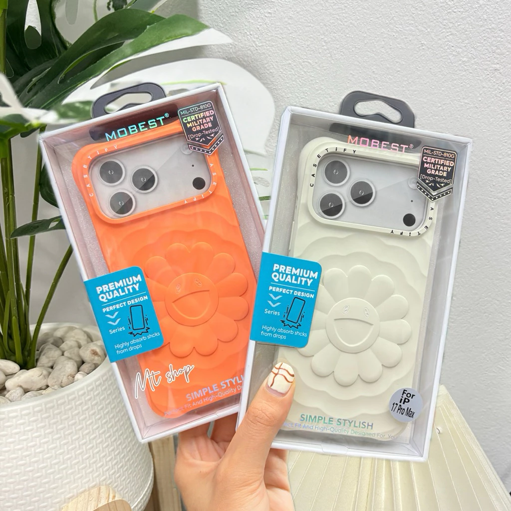 Caseเคสดอกไม้ Murakami ซิลิโคน ด้านในเป็นกำมะหยี่ ขอบนิ่ม หลังแข็ง สำหรับรุ่น 17Pro 17ProMax