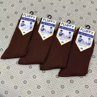 ถุงเท้า เด็กนักเรียน ข้อยาว สีขาว/น้ำตาล แพ็คละ 12คู่