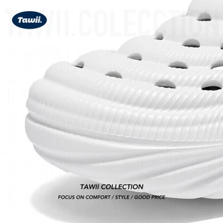 Tawii. รองเท้าแตะ ผู้ชาย กันลื่น ระบายอากาศ แผ่นรองเท้าถอดออกได้ สไตล์ลำลองกลางแจ้ง หนา 5 เซนติเมตร