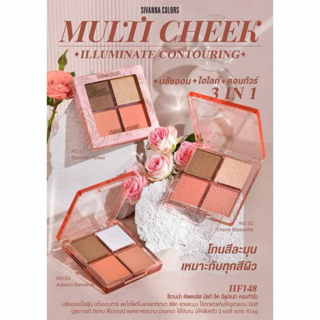 Sivanna ไฮไลท์ คอนทัวร์ Multi Cheek Contouring HF148