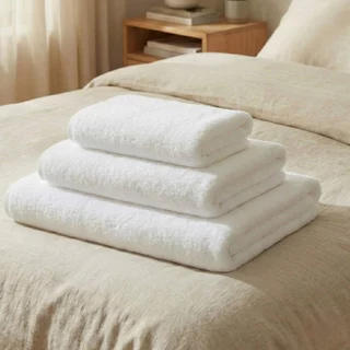 ผ้าขนหนูสีขาว Cotton 100% ทอด้ายคู่ ซับน้ำดีเยี่ยม เนื้อแน่น ไม่เป็นขุย มีให้เลือกหลายขนาด
