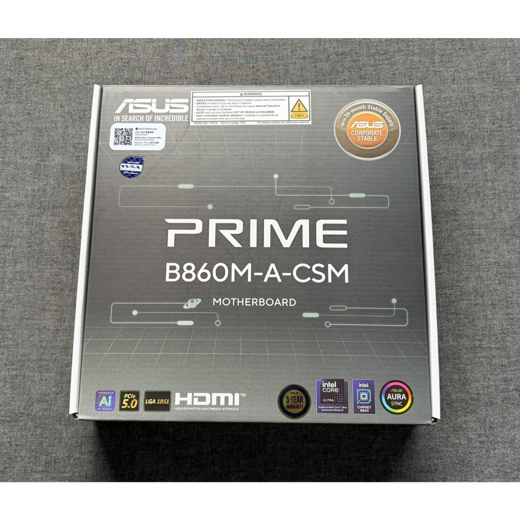 [มือสอง] Asus PRIME B860M-A-CSM Intel mATX LGA1851 Motherboard