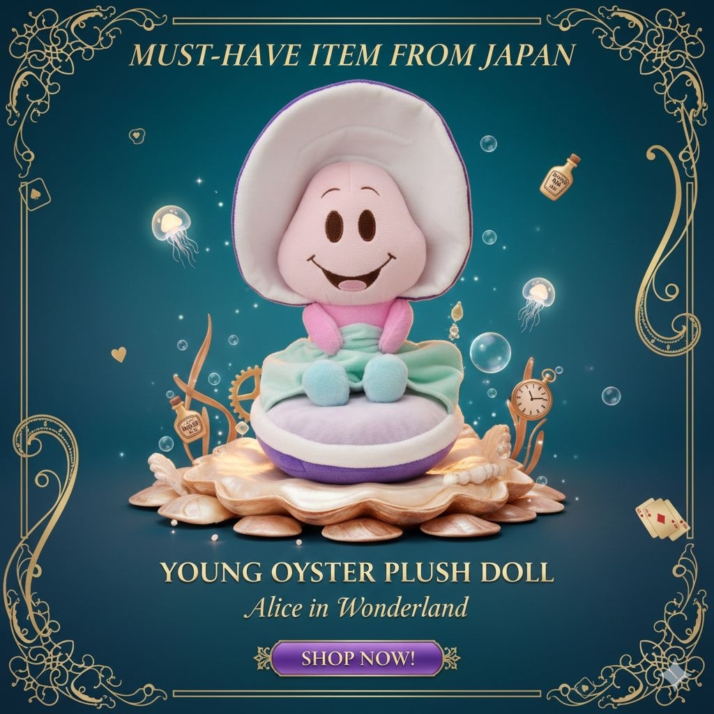 Japan Disney Young Oyster Alice in Wonderland Jumbo Plush Toy plush SEGA Prize
