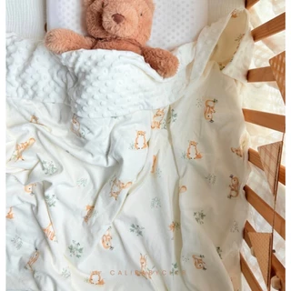 Cali ผ้าห่มกันสะดุ้ง ดอทมิ้ง ผ้าCotton 100% มี 2 ขนาดเล็ก ใหญ่*ป้าย Cali baby