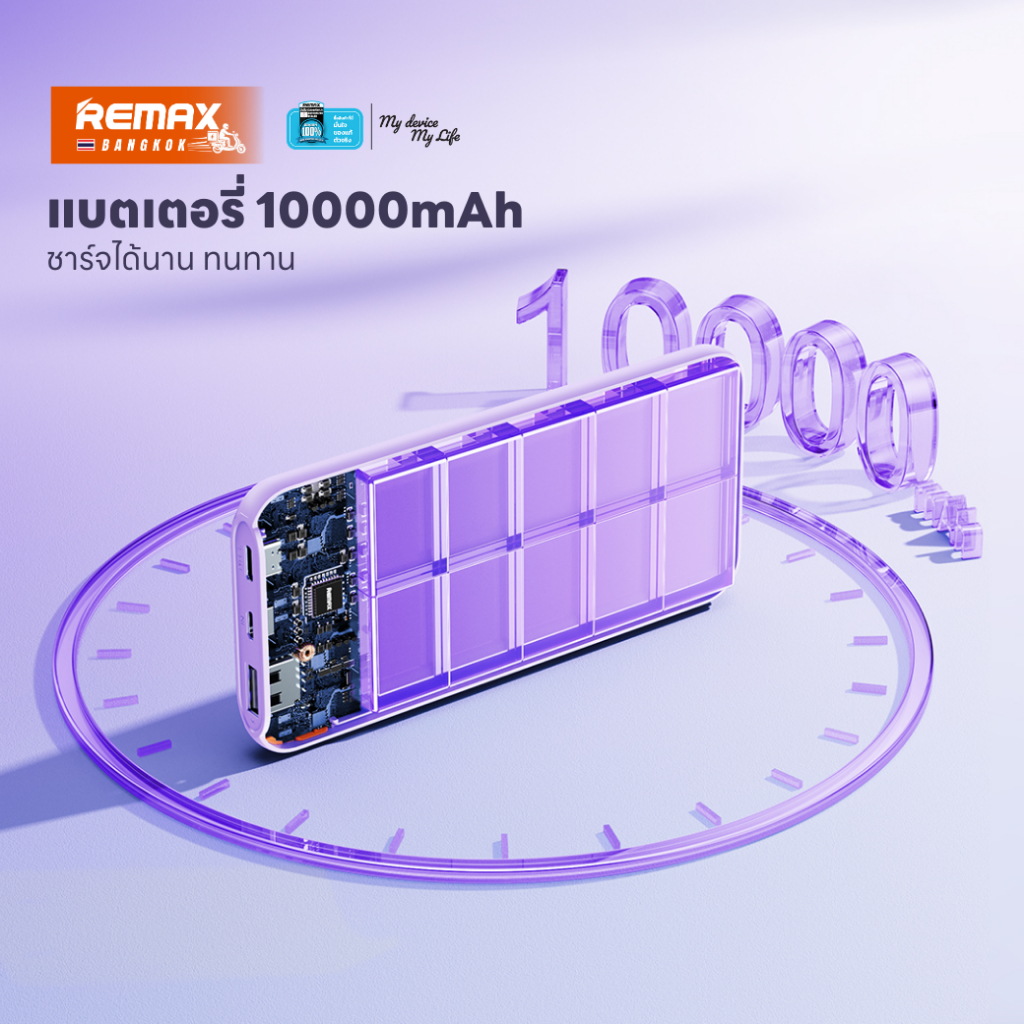 [ CCC ] Remax Power Bank RPP-23 10000mAh พาวเวอร์แบงค์ บางเบา ชาร์จเร็ว 2.4A Output USB / Type-C ราคา ถูกที่สุด ดีลบีเคเค แกลเลอรีภาพที่ 4