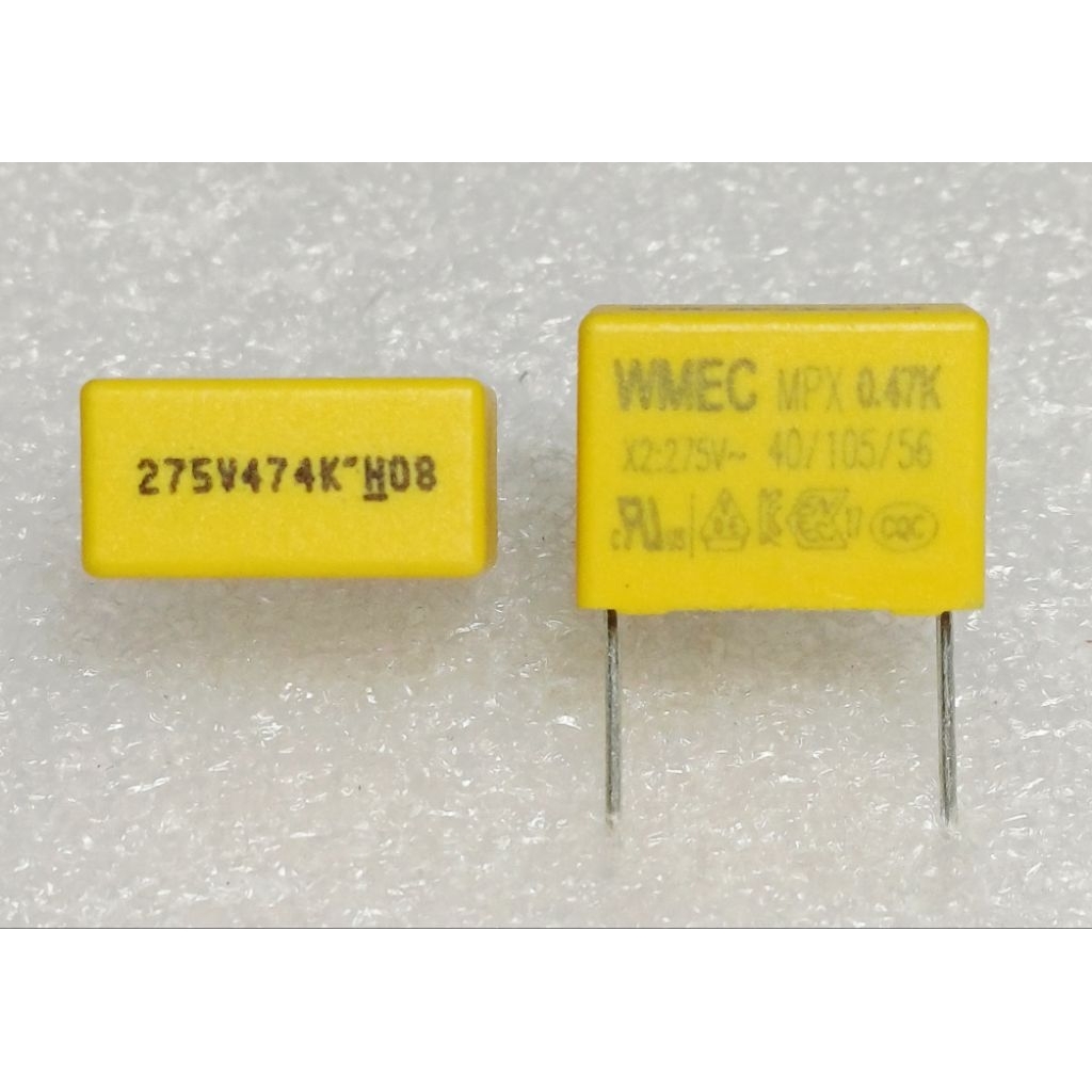 WMEC MPX 0.47uf 474 470nf 275V ~ X2 275 VAC Metallized Polypropylene Film Capacitor ตัวเก็บประจุ คาปาซิเตอร์