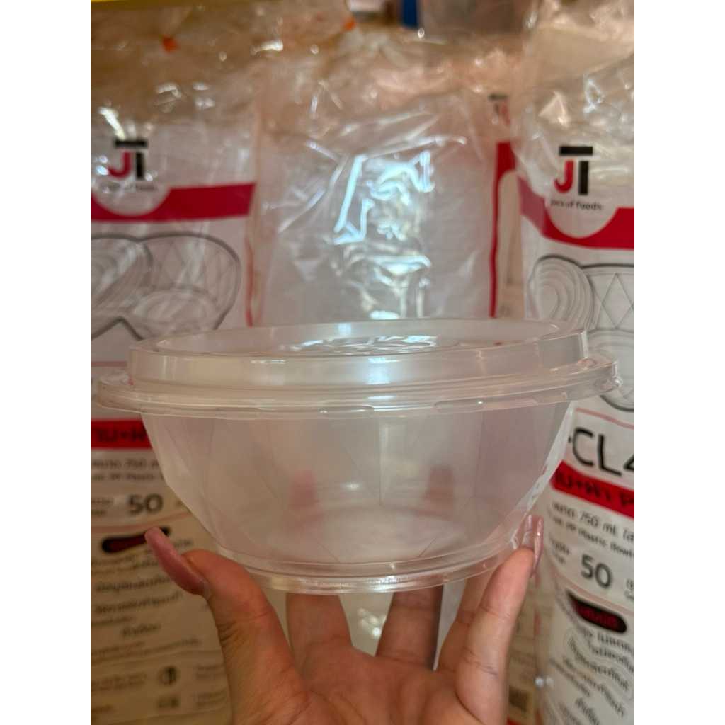 ชามพลาสติก+ฝาPP JT-CL45 750ml. 8 แพ้ค 400ชุด