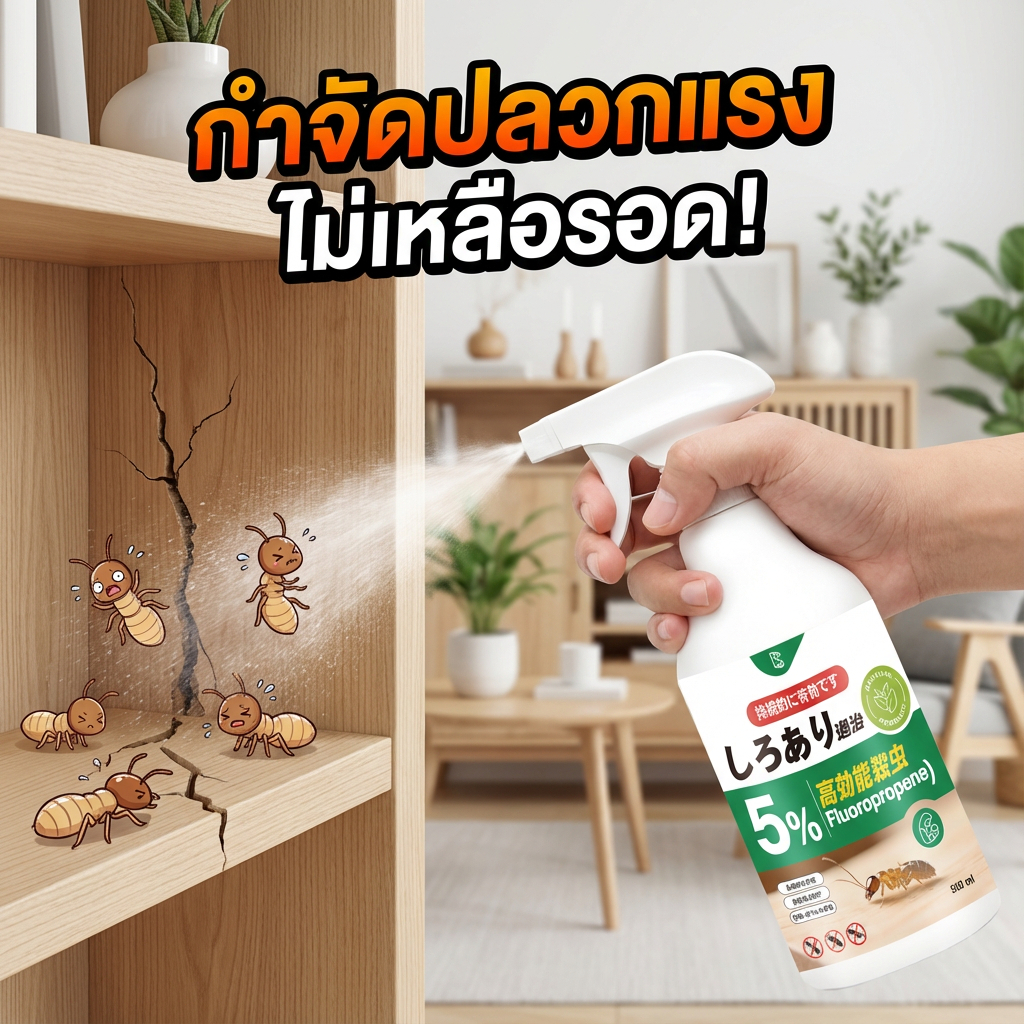 แค่ 3 วิ ปลวกตาย! ยาฆ่าปลวก ยาฉีดปลวก ยากำจัดปลวก ฆ่าปลวกถึงราก ป้องกันยาวนาน! 500ml
