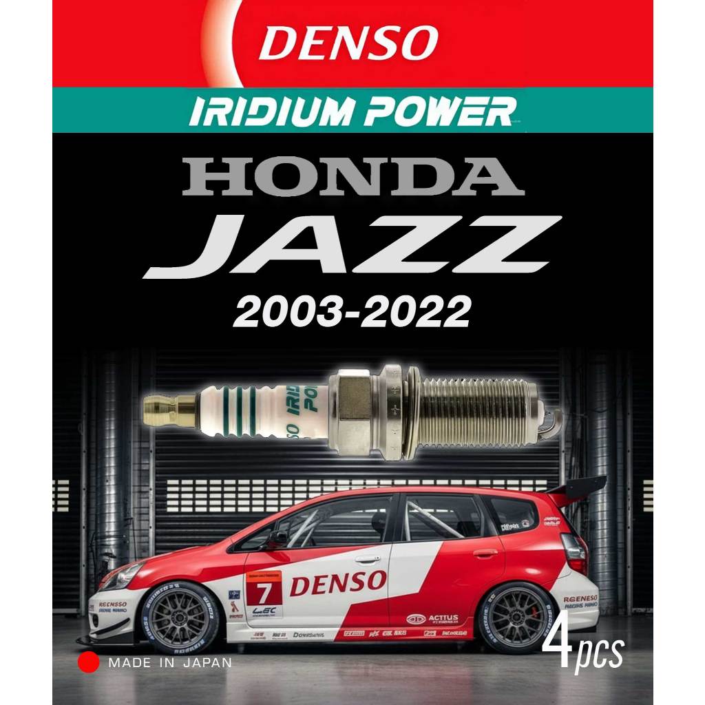 หัวเทียน DENSO IRIDIUM POWER สำหรับ Honda Jazz GD/GE/GKเครื่อง 1.5 ปี2003-2022 /// 1 ชุด 4 ชิ้น