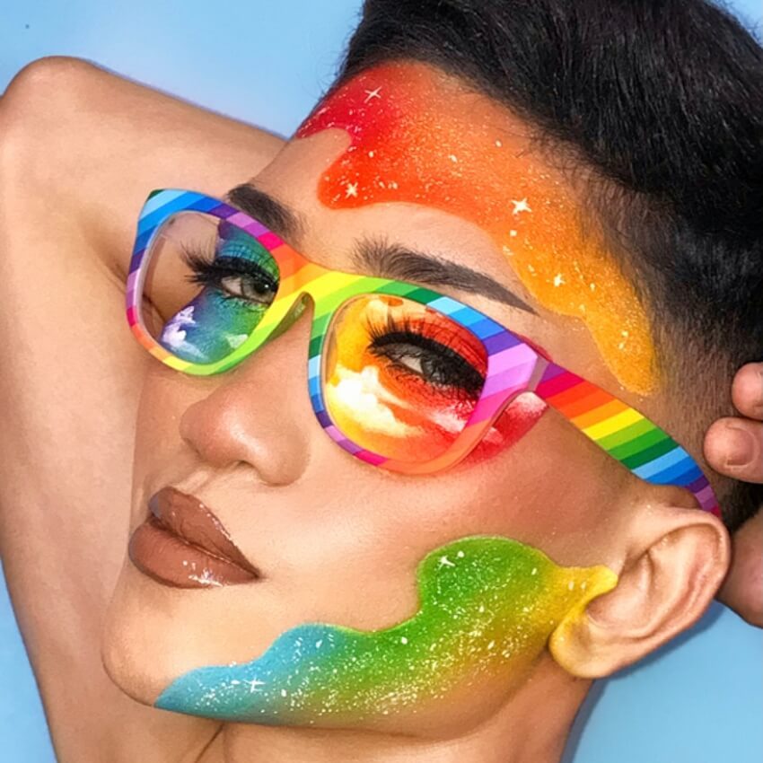 แว่นตา แว่นสีรุ้ง กันแดด แว่นกันแดด กรอบสีรุ้ง Protection PRIDE LGBT LGBTQ , Rainbow Glasses .