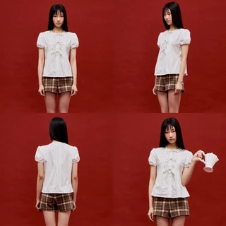 CHUUCHOP - (S-4XL) Yumi Blouse เสื้อเบลาส์แขนตุ๊กตา สไตล์จีน (C8483)