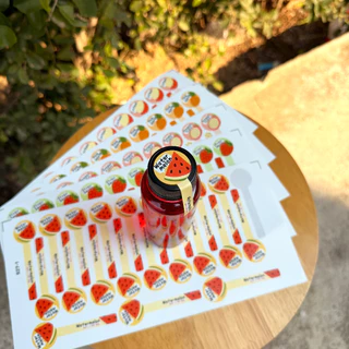 สติกเกอร์รติดน้ำผลไม้ สติกเกอร์รสชาติ น้ำแตงโม น้ำส้ม น้ำกีวี่ ติดแก้วน้ำ สติกเกอร์ติดน้ำ รสชาติเครื่องดื่ม [no.S27]