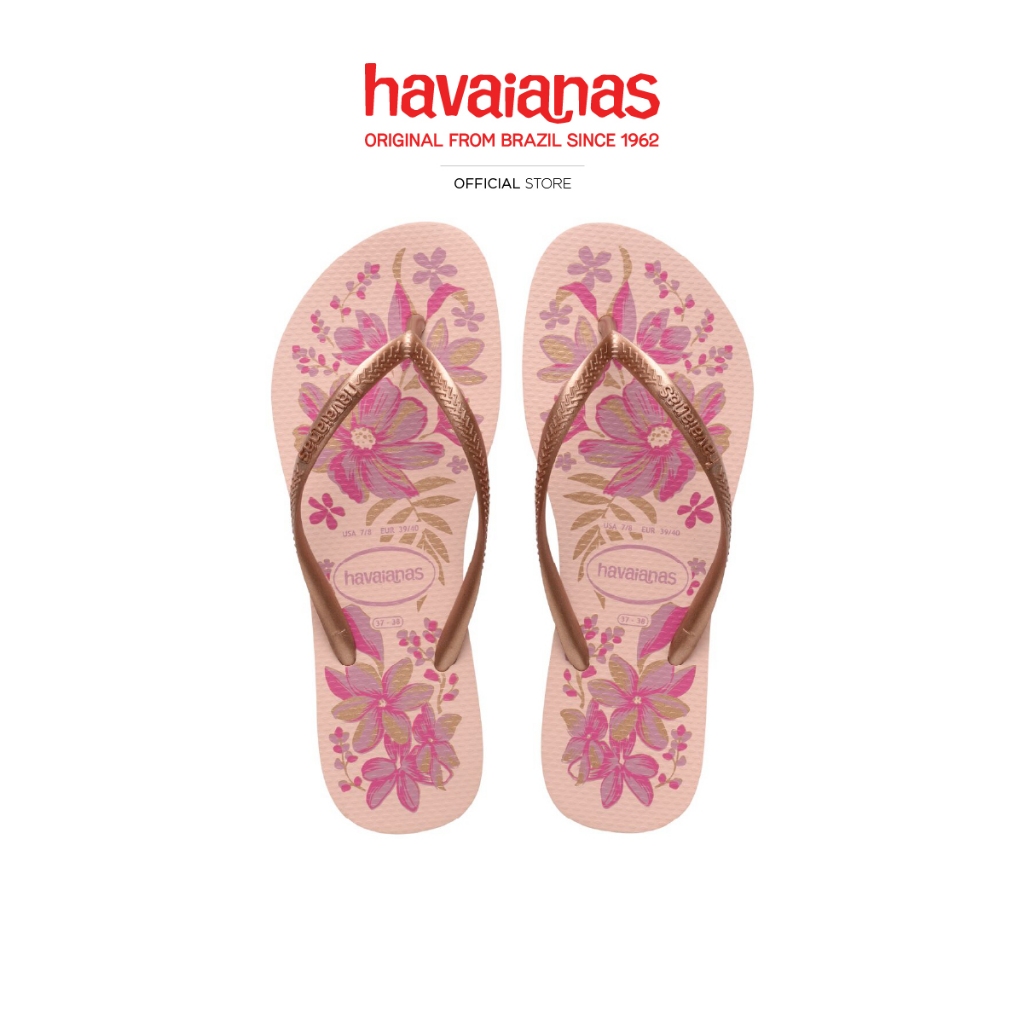 HAVAIANAS รองเท้าแตะ Slim Organic Pink/Gold 41328231184NF_H5PIGD