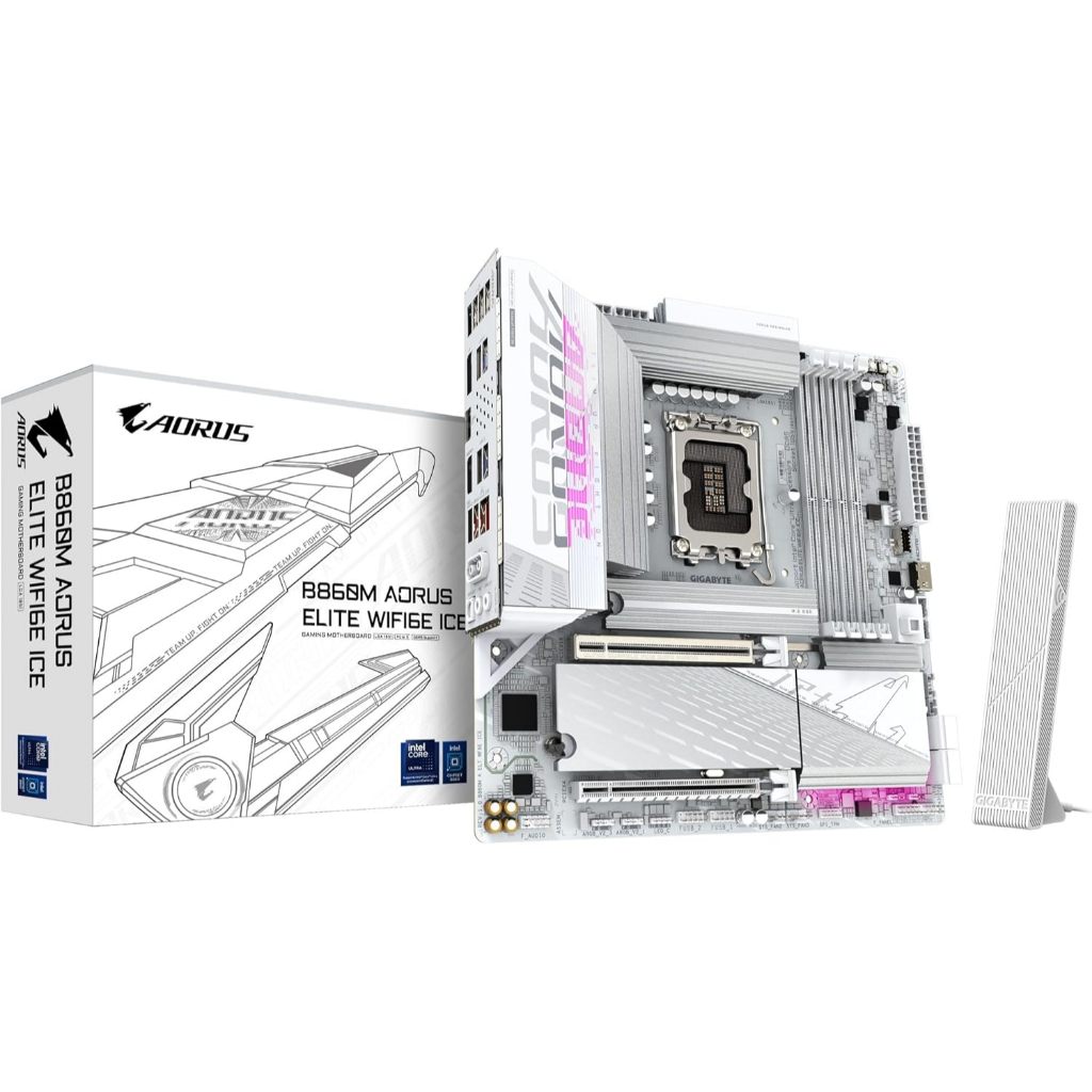 MAINBOARD (เมนบอร์ด) Gigabyte B860M AORUS ELITE WIFI6E ICE LGA1851 DDR5 mATX