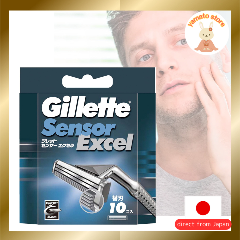 Gillette Sensor Excel Cartridge, Single Pack 10 Blades, Razor for Men, Replacement Blades (10 Count) – โปรปัง