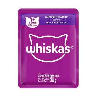 WHISKAS วิสกัส แพ็คเกจใหม่ 1 กล่อง บรรจุ 6 ซอง อาหารเปียกแมว
