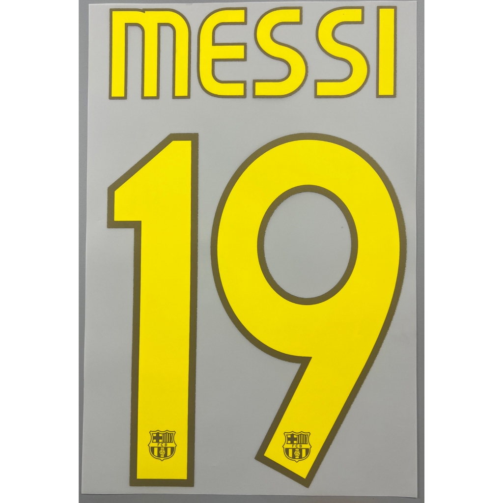เบอร์ชื่อ เสื้อฟุตบอล ย้อนยุค เฟลค บาร์เซโลน่า 2007 เหย้า สีเหลือง 19 MESSI Retro  Name Number Football Shirt Barcelona