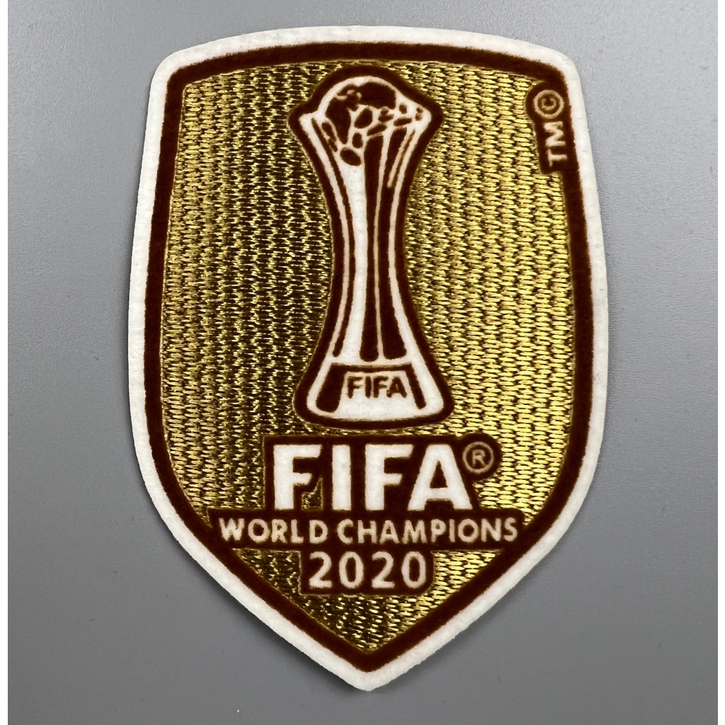 อาร์ม เสื้อฟุตบอล ย้อนยุค กัมมะหยี่ คลับเวิลคัพ 2020 สีทอง Club Worldcup Patch Badge Football Shirt 
