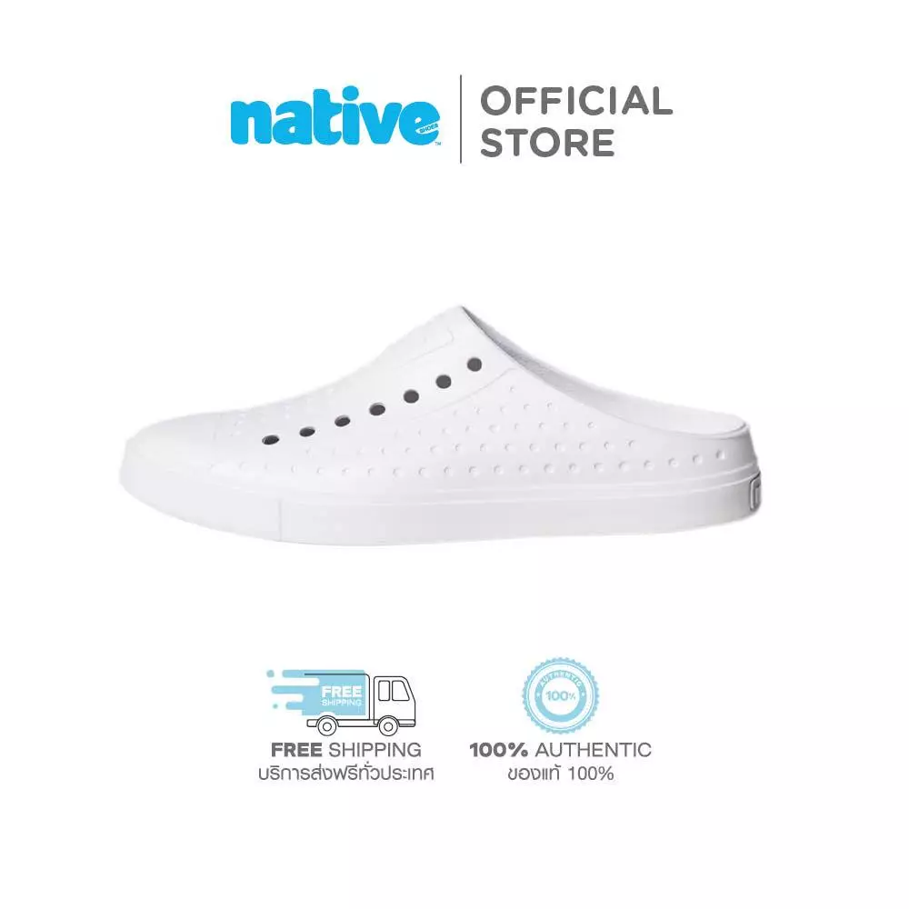 Native รองเท้ากันน้ำผู้ใหญ่ EVA รุ่น Jefferson Clog Wonderfoam Shell White