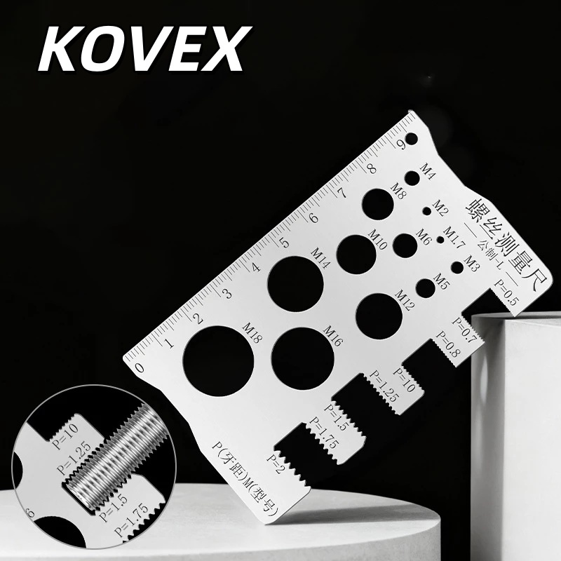 Thread Pitch Gauge การวัดเครื่องมือมัลติฟังก์ชั่น Bit Thread Gauge สําหรับ Bit Bolt Nut Screw Craft