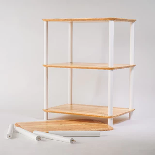 THEWOOD 'S TALE ชั้นวางของ 3-LAYER SHELF ประกอบง่าย ผลิตจากไม้ธรรมชาติ เหมาะสำหรับวางของอเนกประสงค์